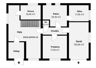 Půdorys – Prodej domu 4+kk Hvozdná
